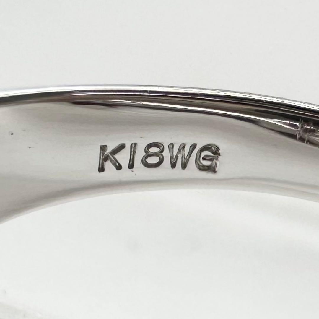 K18WG ピンクサファイア 0.31ct ハートモチーフ リング