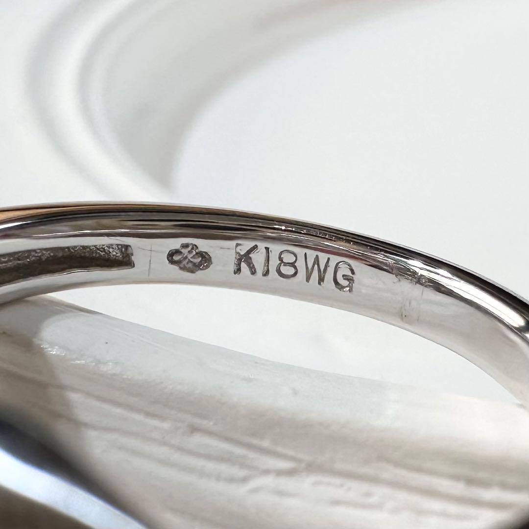 【K18WG】ダイヤモンド 0.45ct リング リポンデザイン