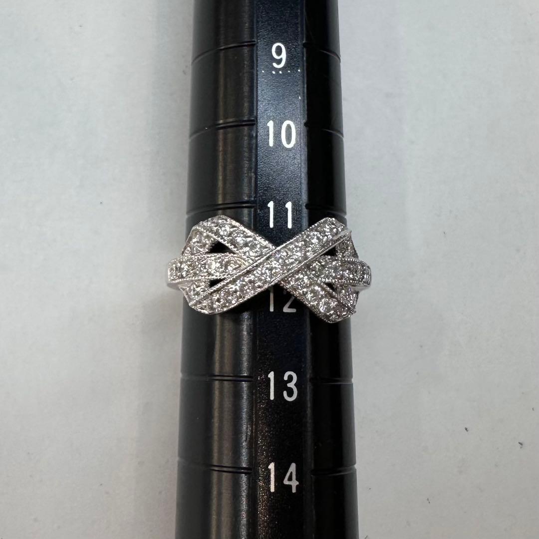 【K18WG】ダイヤモンド 0.45ct リング リポンデザイン