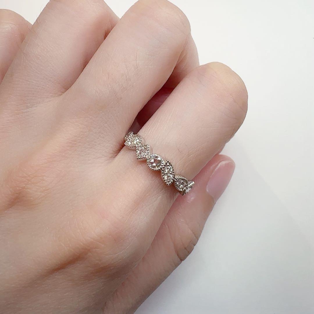 【美品】PT950 ピンクダイヤモンド 0.03ct リング ローズカット