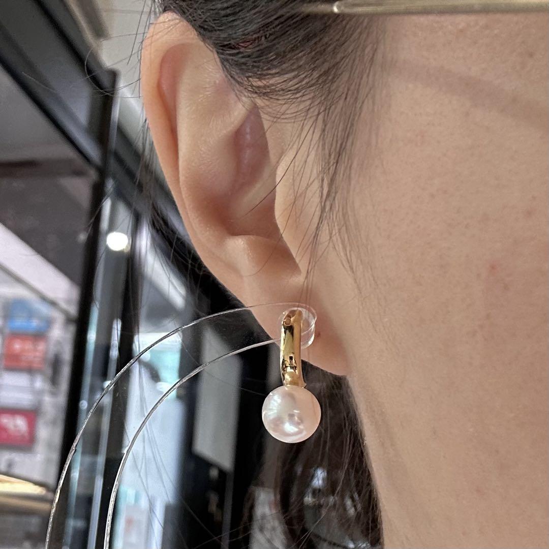【K18】新品アコヤパール 8mm ピアス