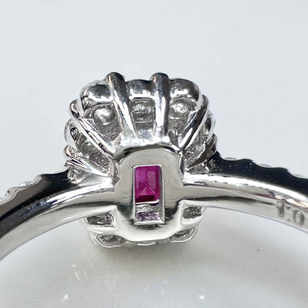 【稀少】PT900 ビルマ産ピジョンブラッドルビー1.04ct リング