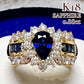 K18 サファイア ダイヤモンド リング 0.88ct ペアシェイプ