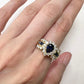 K18 サファイア ダイヤモンド リング 0.88ct ペアシェイプ