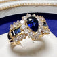 K18 サファイア ダイヤモンド リング 0.88ct ペアシェイプ