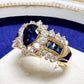 K18 サファイア ダイヤモンド リング 0.88ct ペアシェイプ