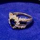 K18 サファイア ダイヤモンド リング 0.88ct ペアシェイプ