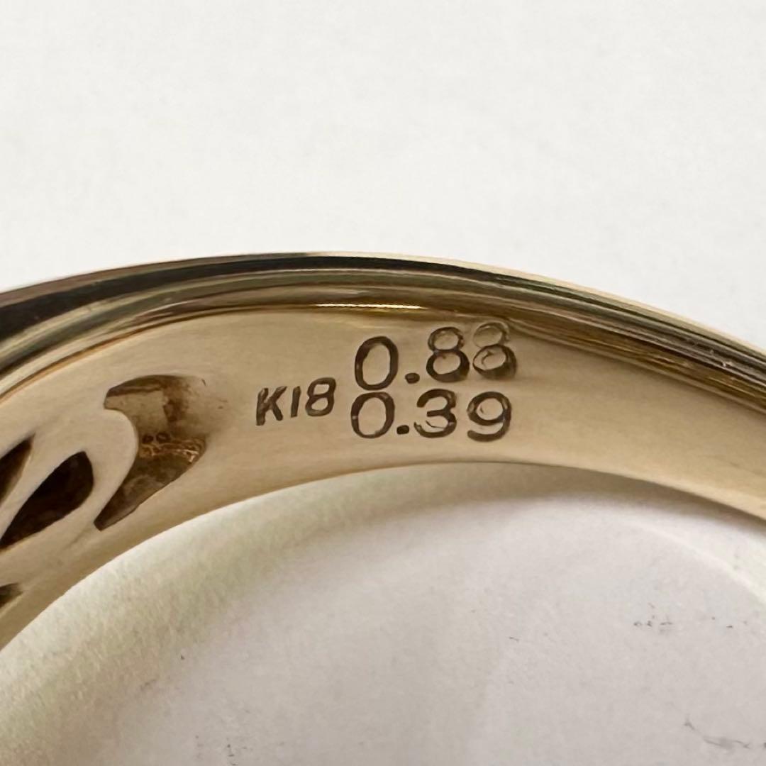K18 サファイア ダイヤモンド リング 0.88ct ペアシェイプ