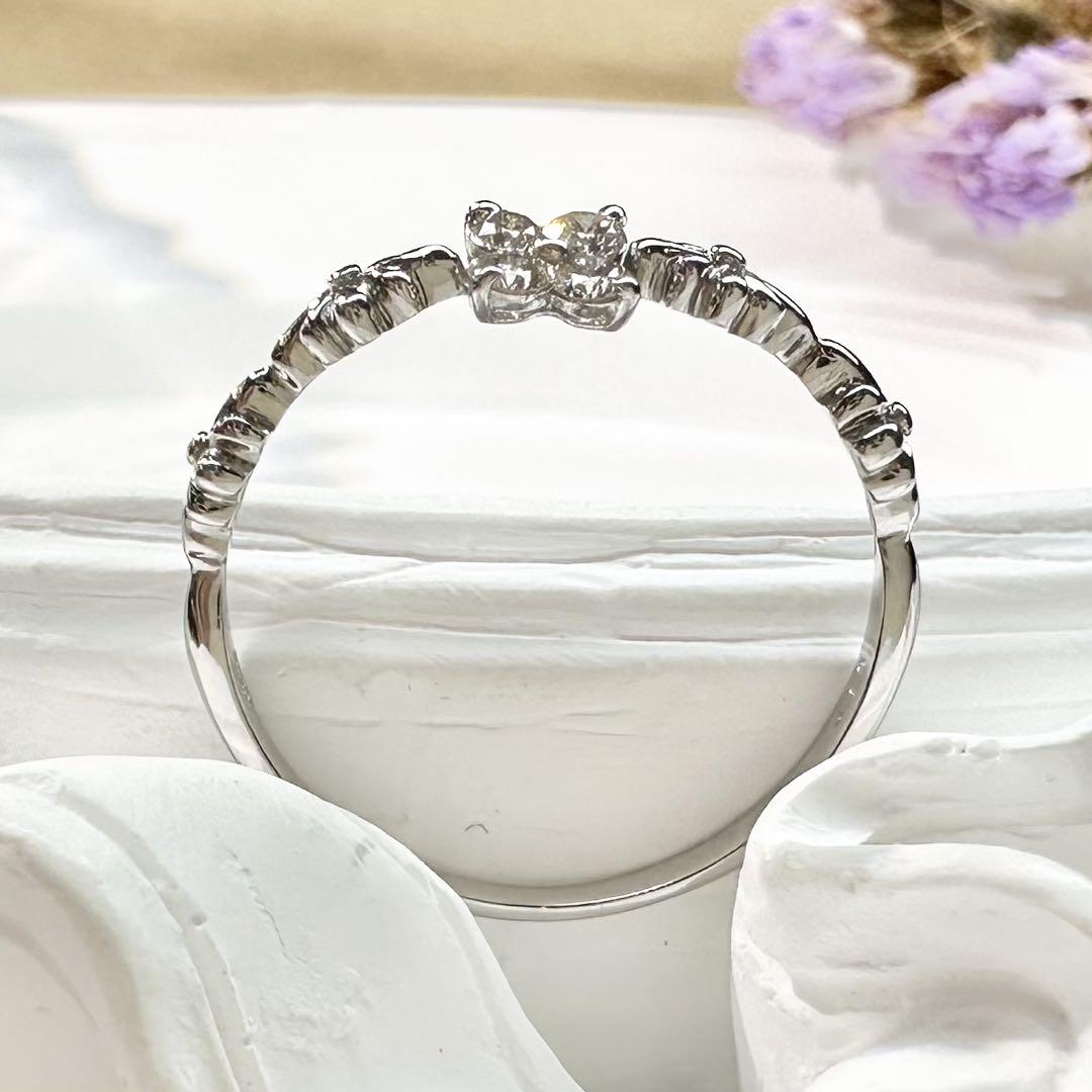 【美品】PT900 ダイヤモンド 0.13ctリング