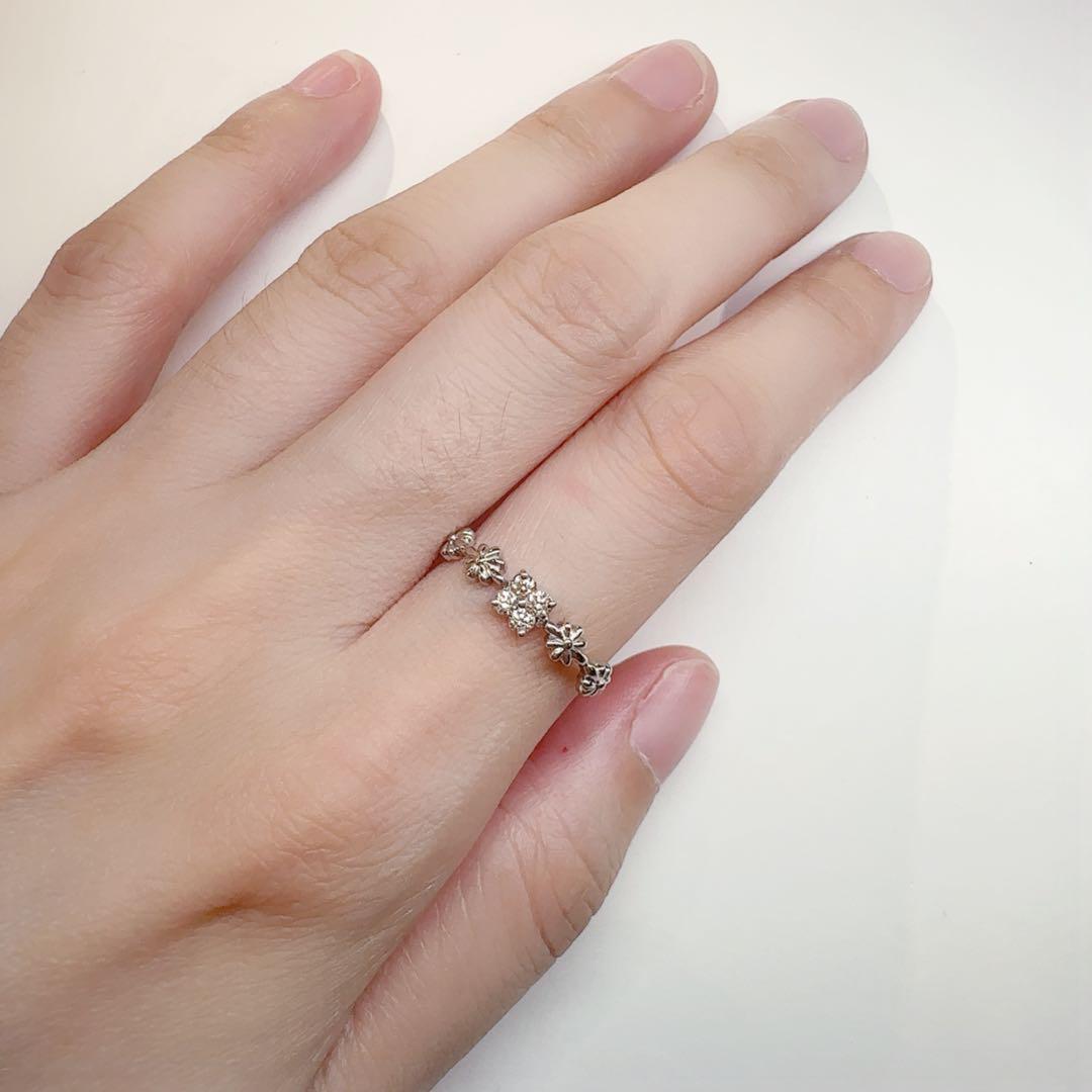 【美品】PT900 ダイヤモンド 0.13ctリング