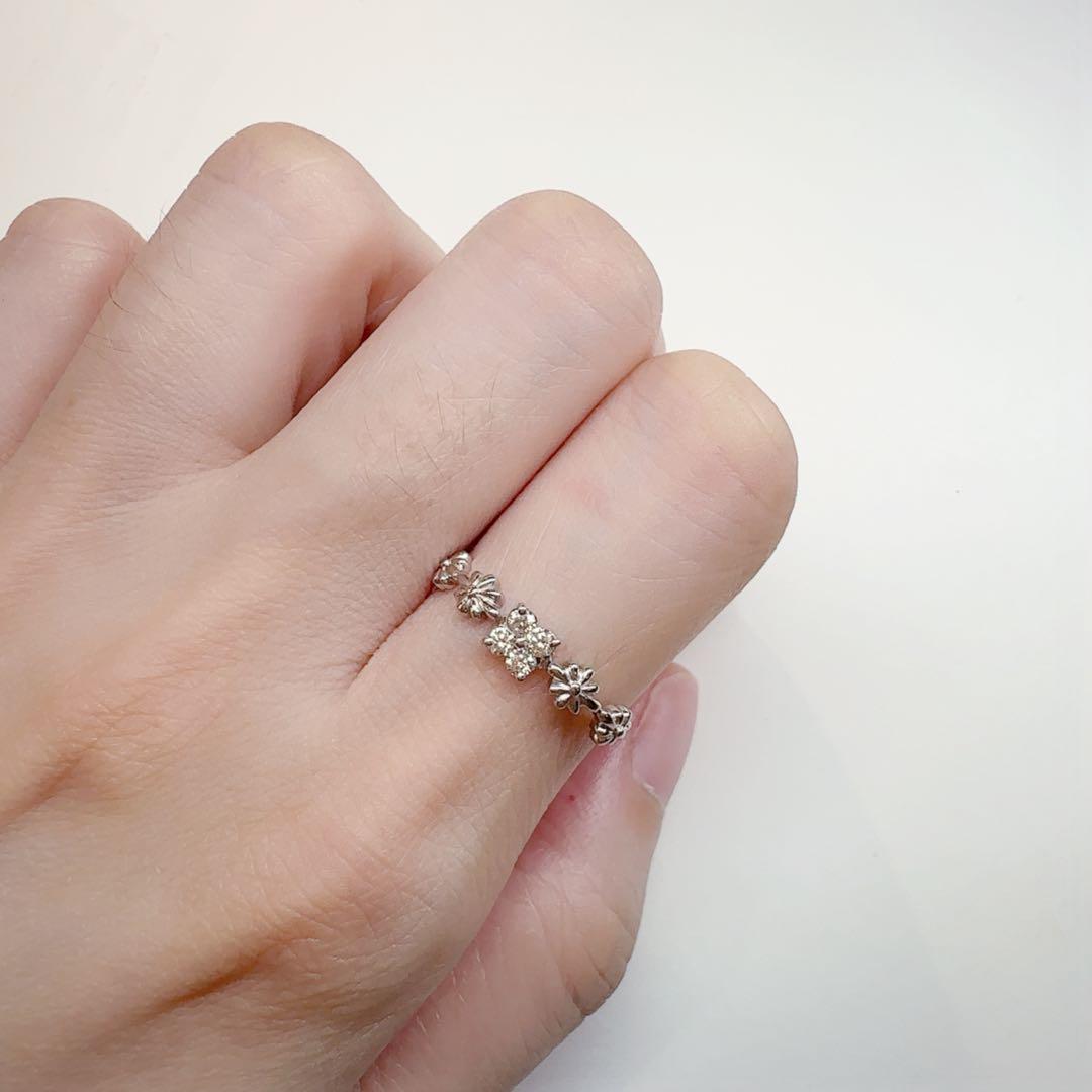 【美品】PT900 ダイヤモンド 0.13ctリング