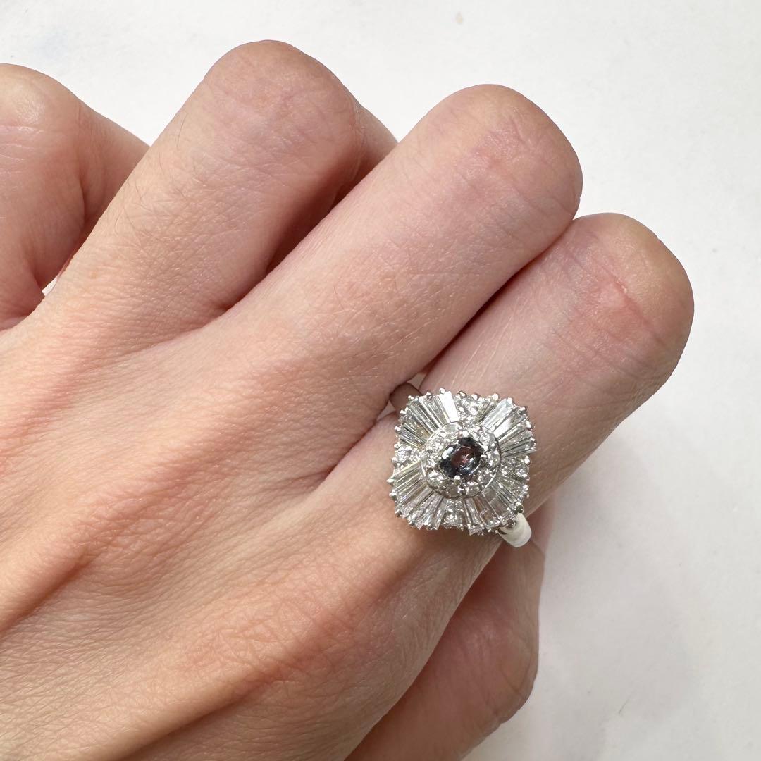 PT900 アレキサンドライト リング 0.27ct カラーチェンジ 希少石