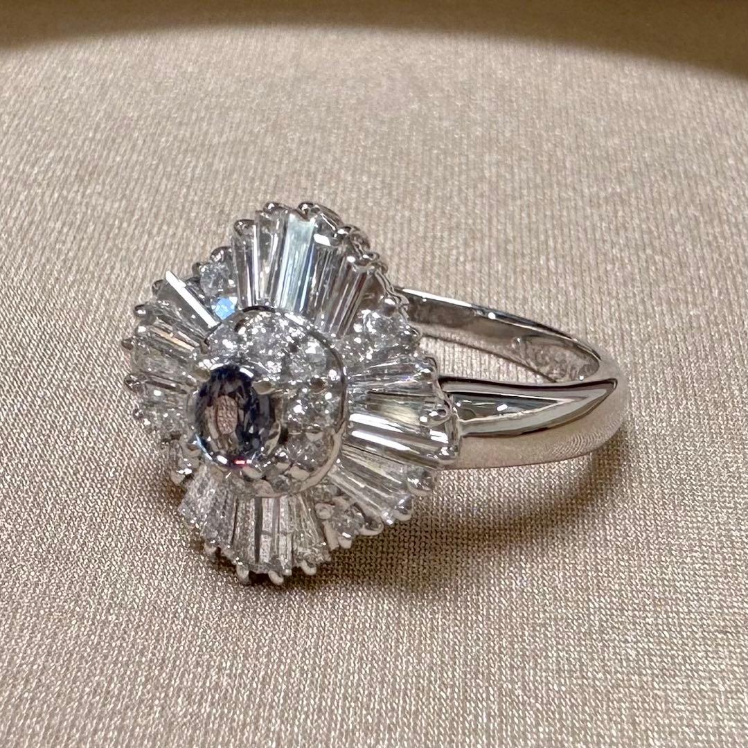 PT900 アレキサンドライト リング 0.27ct カラーチェンジ 希少石