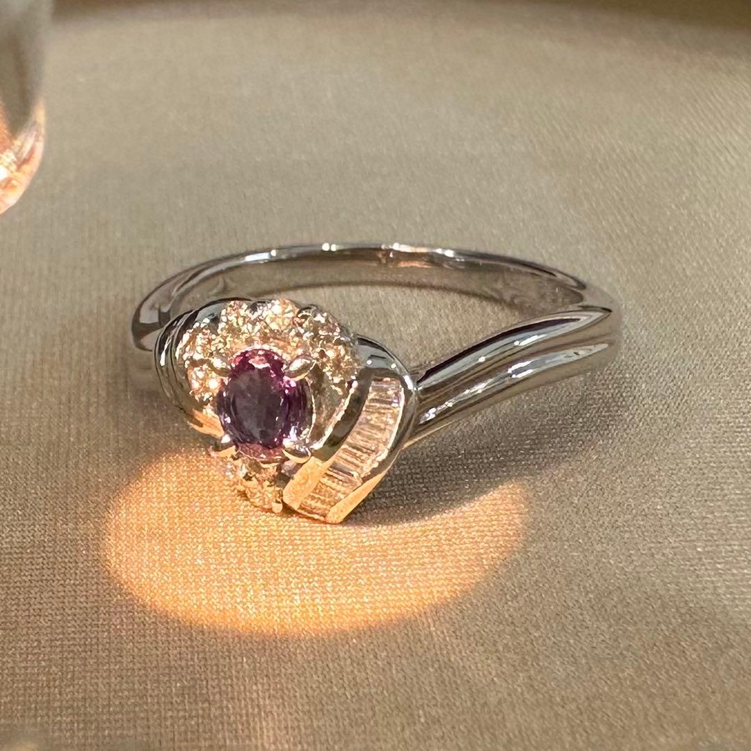 PT900 アレキサンドライト ダイヤモンド リング 0.158ct 希少石