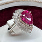 PT900 ルベライト トルマリン 3.72ct ダイヤモンド リング 指輪