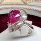 PT900 ルベライト トルマリン 3.72ct ダイヤモンド リング 指輪