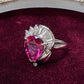 PT900 ルベライト トルマリン 3.72ct ダイヤモンド リング 指輪