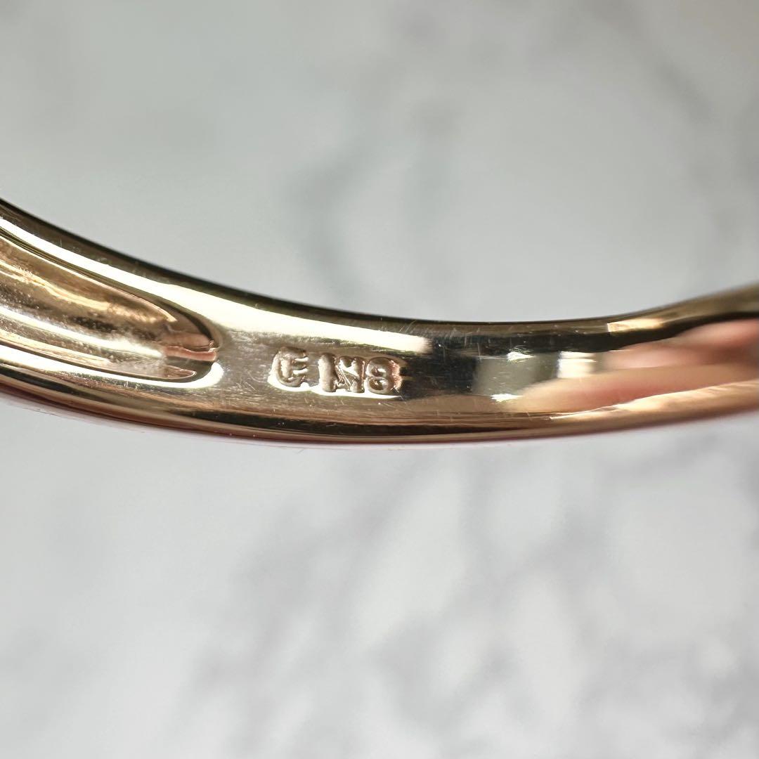 【K18PG】ダイヤモンドリング 0.50ct 小さな花