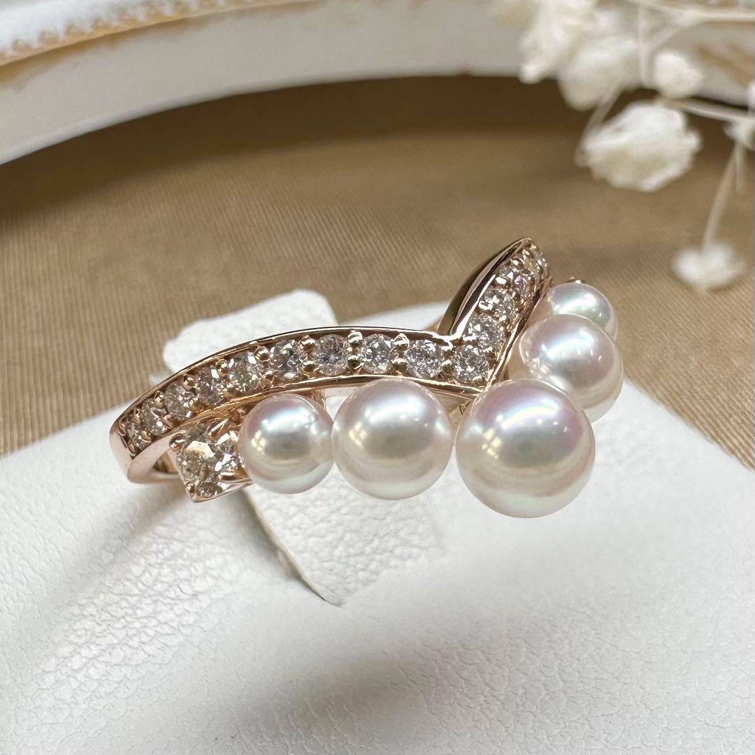 【K18】アコヤパール3.0-4.3mm リング