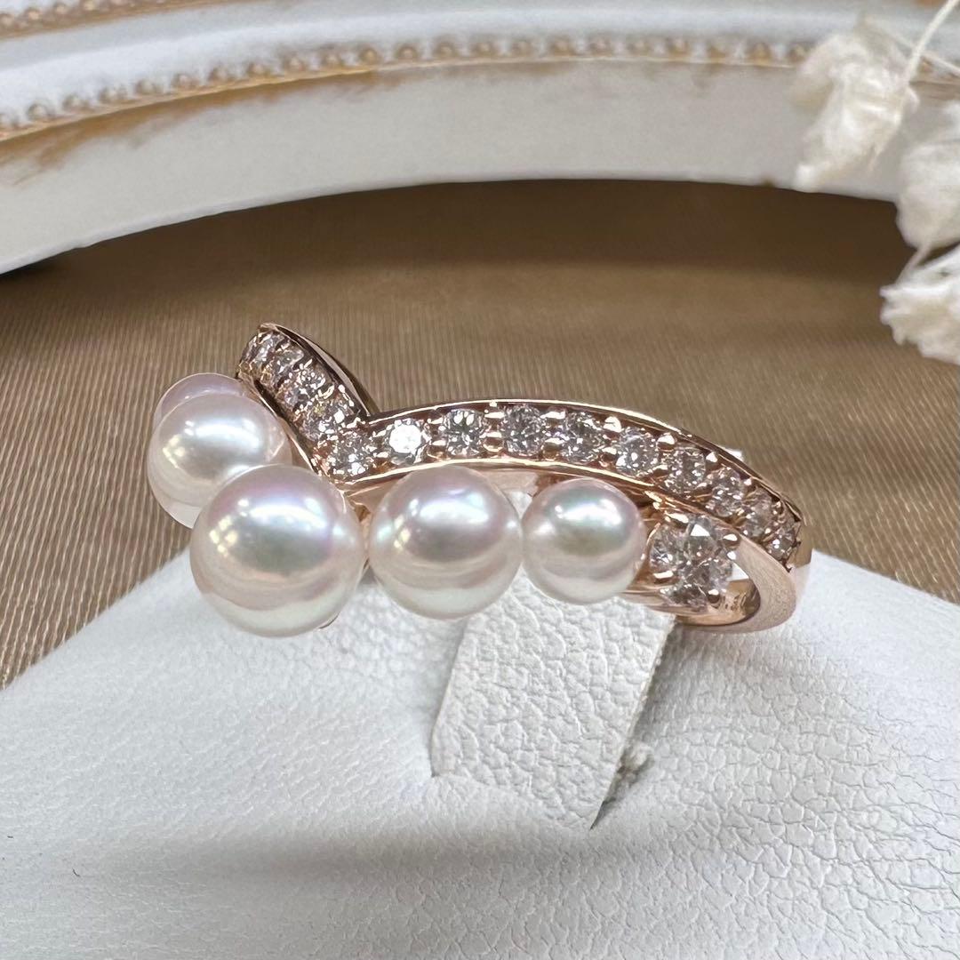 【K18】アコヤパール3.0-4.3mm リング