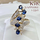 【K18】サファイア 1.55ct ダイヤ エレガントデザイン リング