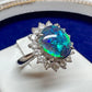 PT900 ブラックオパール 2.54ct ダイヤモンドリング