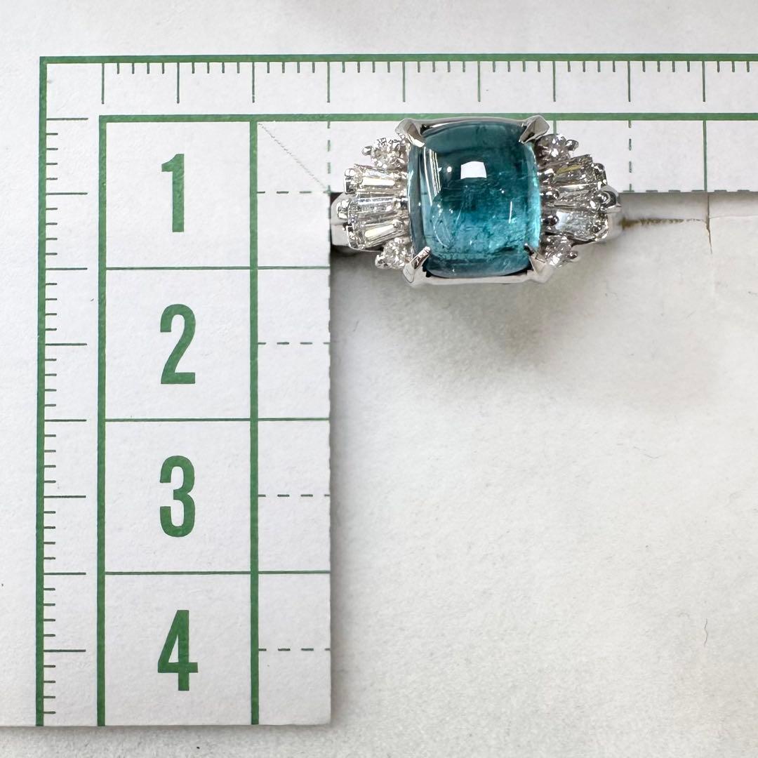 PT900 トルマリン ダイヤモンド リング 2.74ct 大粒