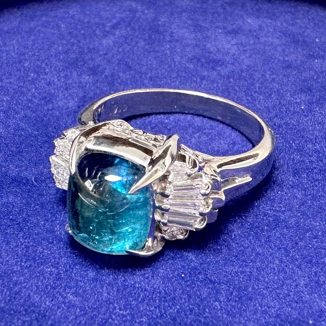PT900 トルマリン ダイヤモンド リング 2.74ct 大粒