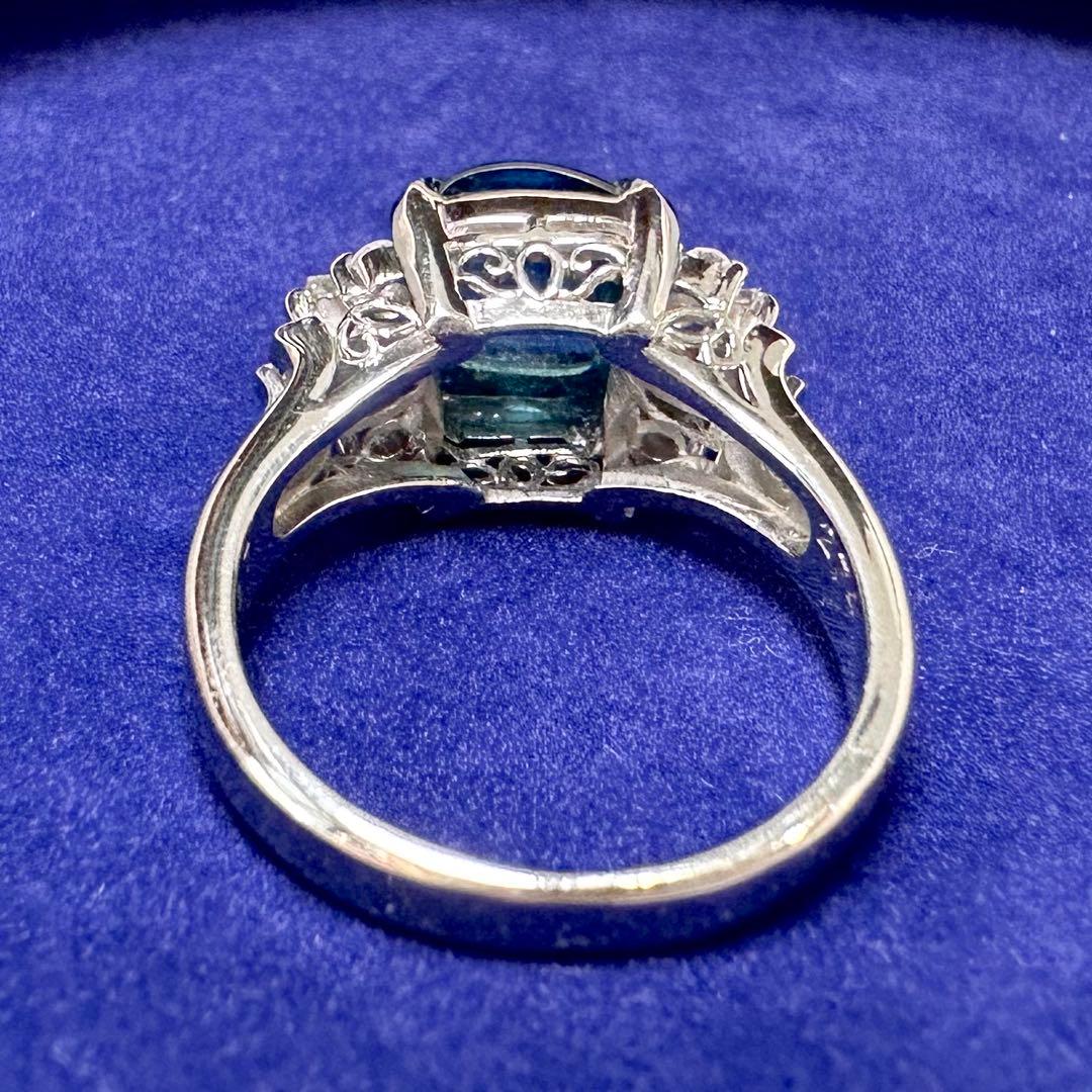 PT900 トルマリン ダイヤモンド リング 2.74ct 大粒