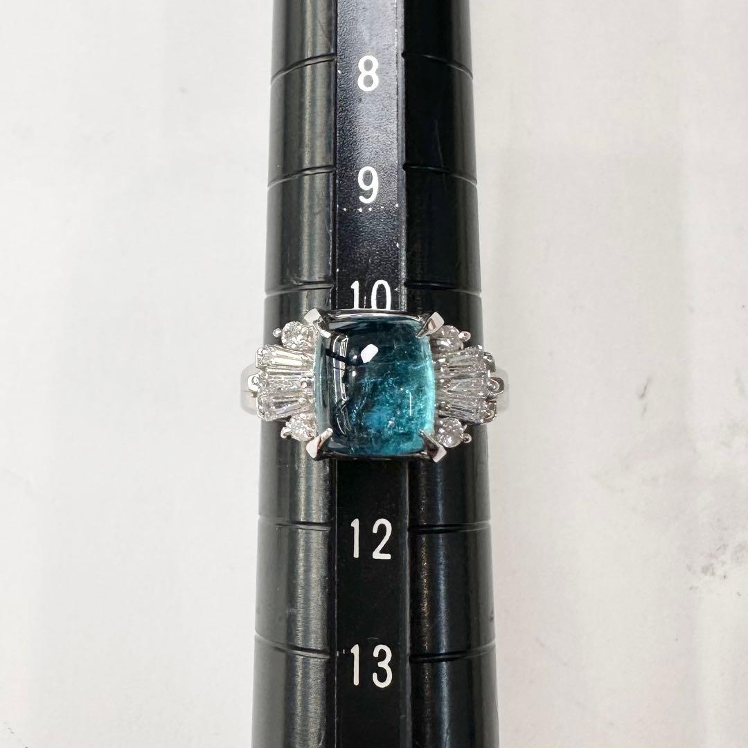 PT900 トルマリン ダイヤモンド リング 2.74ct 大粒