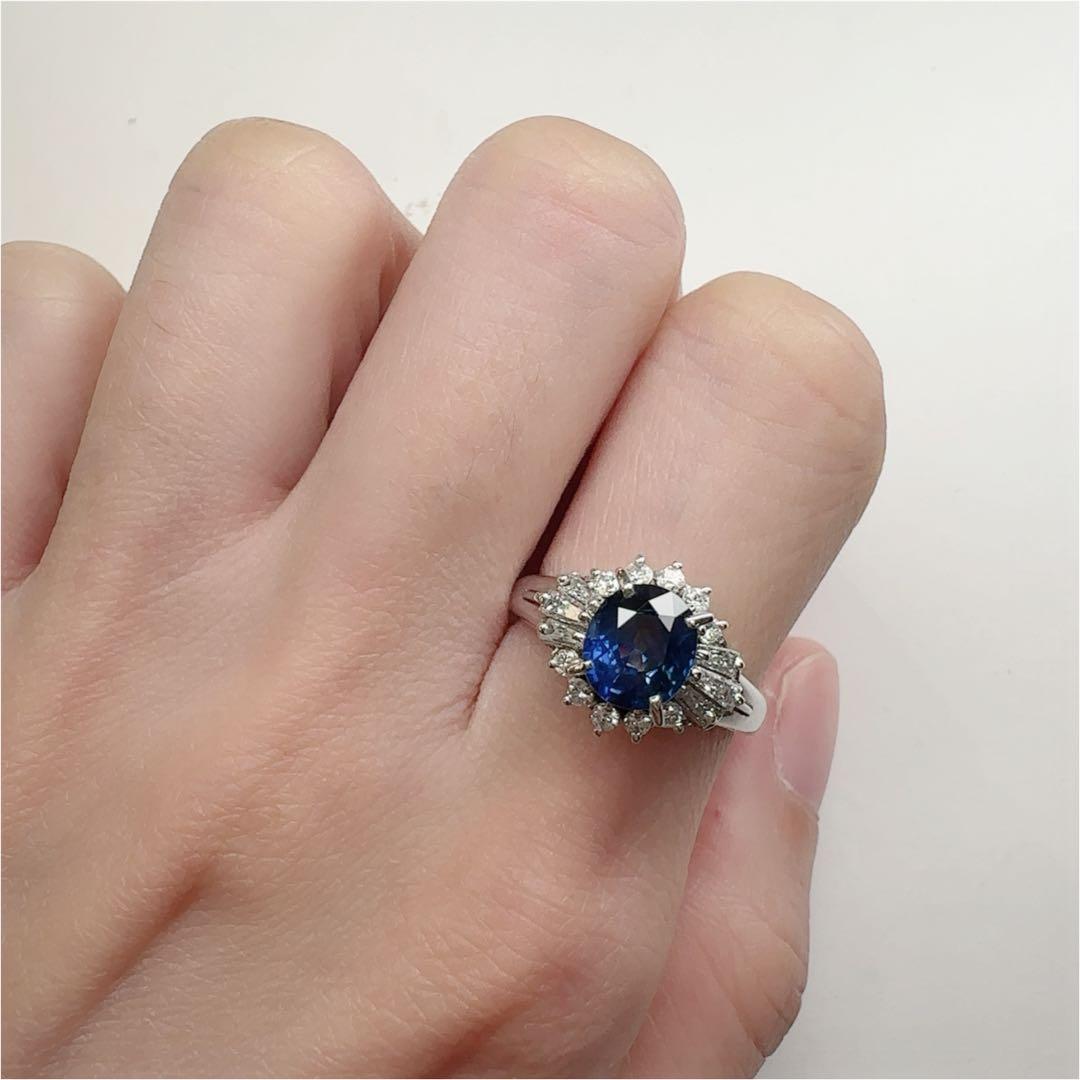 【美品】PT900 サファイア 1.47ct リング