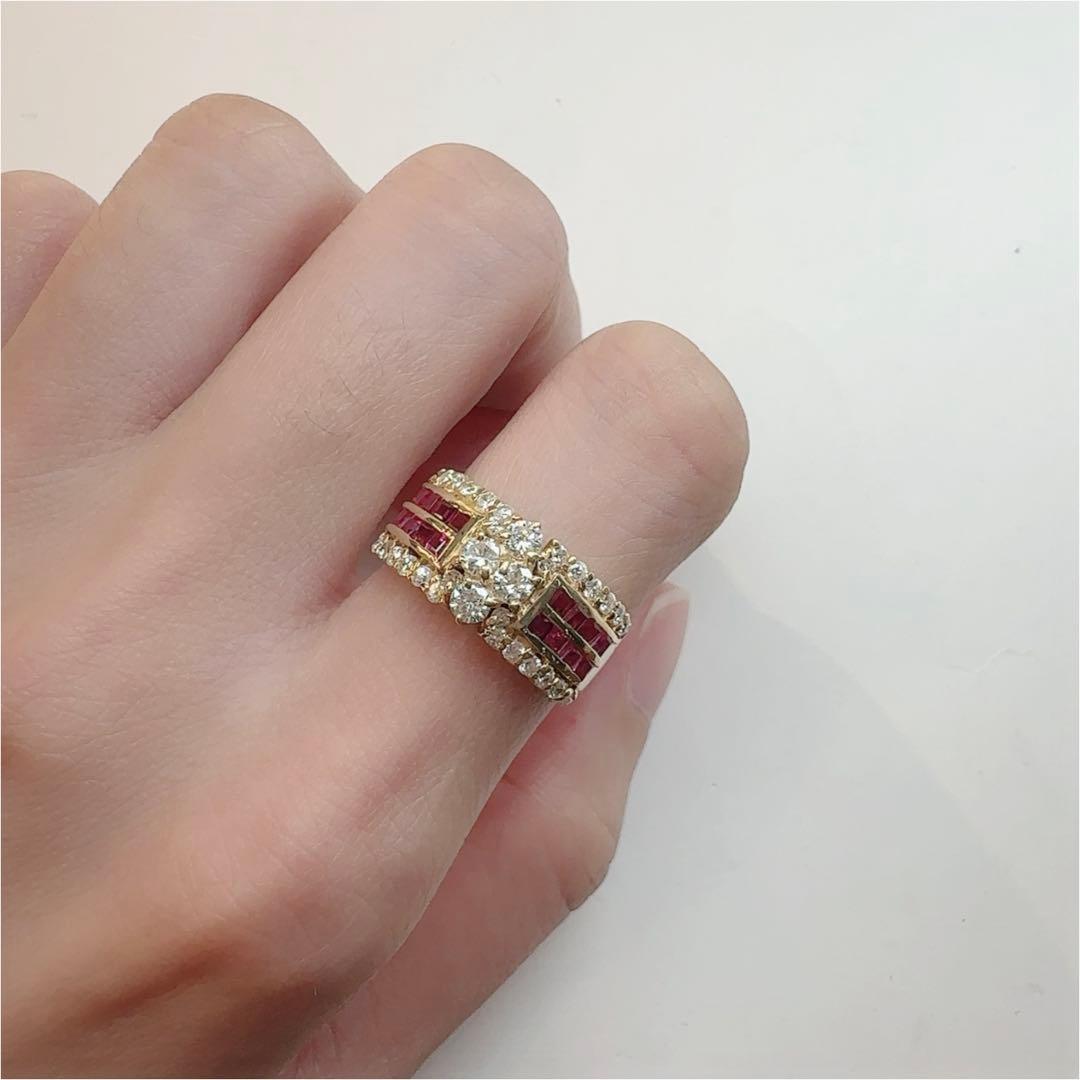 【K18】ダイヤモンド 0.72ct ルビー 0.66ct リング