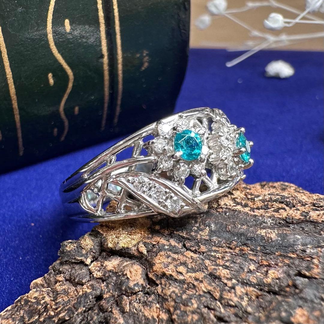 【美品】PT900 ブラジル産パライバトルマリン0.23ct リング