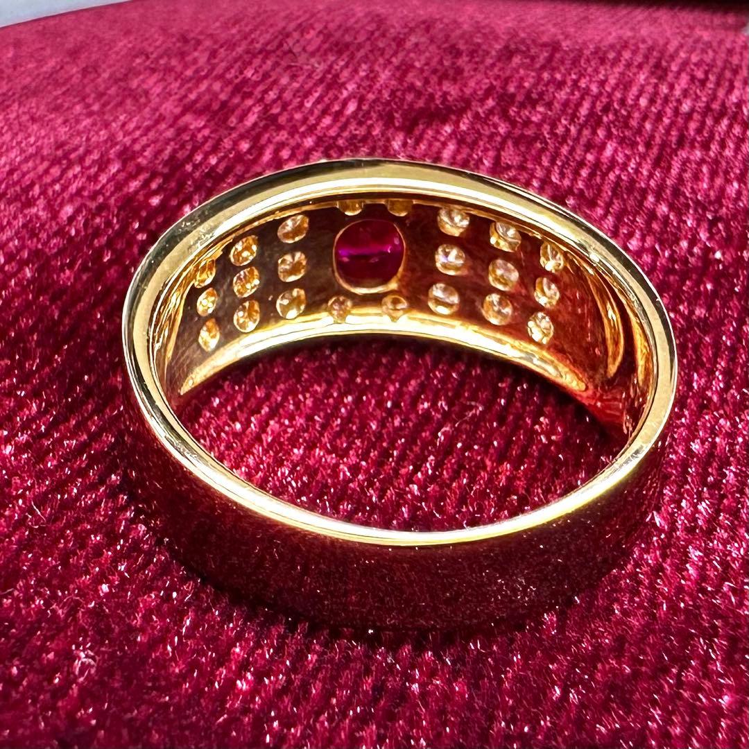 【K18】ルビー 0.49ct リング