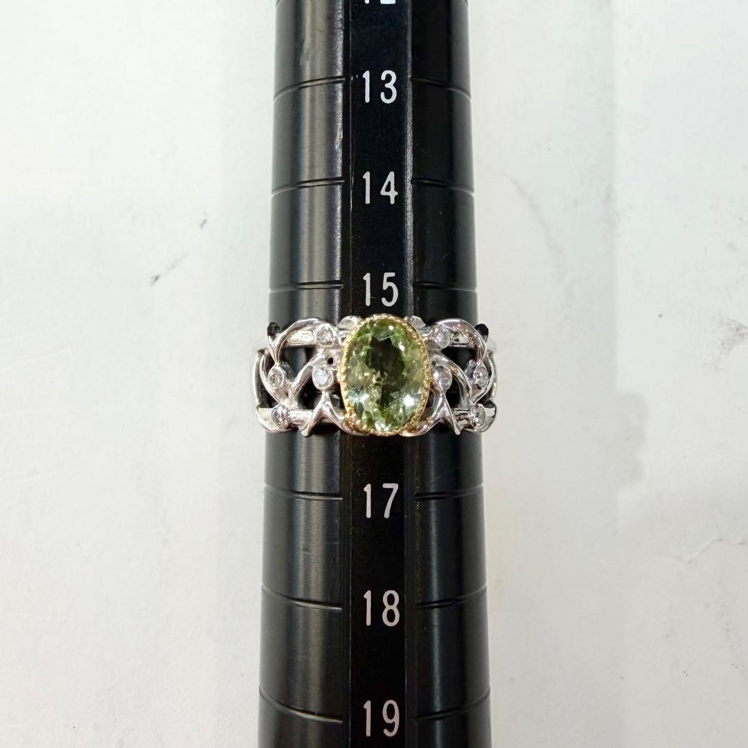 【K18】ミントガーネット1.67ct リング