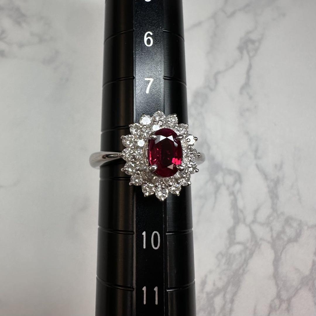 【希少】Pt900 ミャンマー産 ルビー 1.09ct ピジョンブラッド GRS