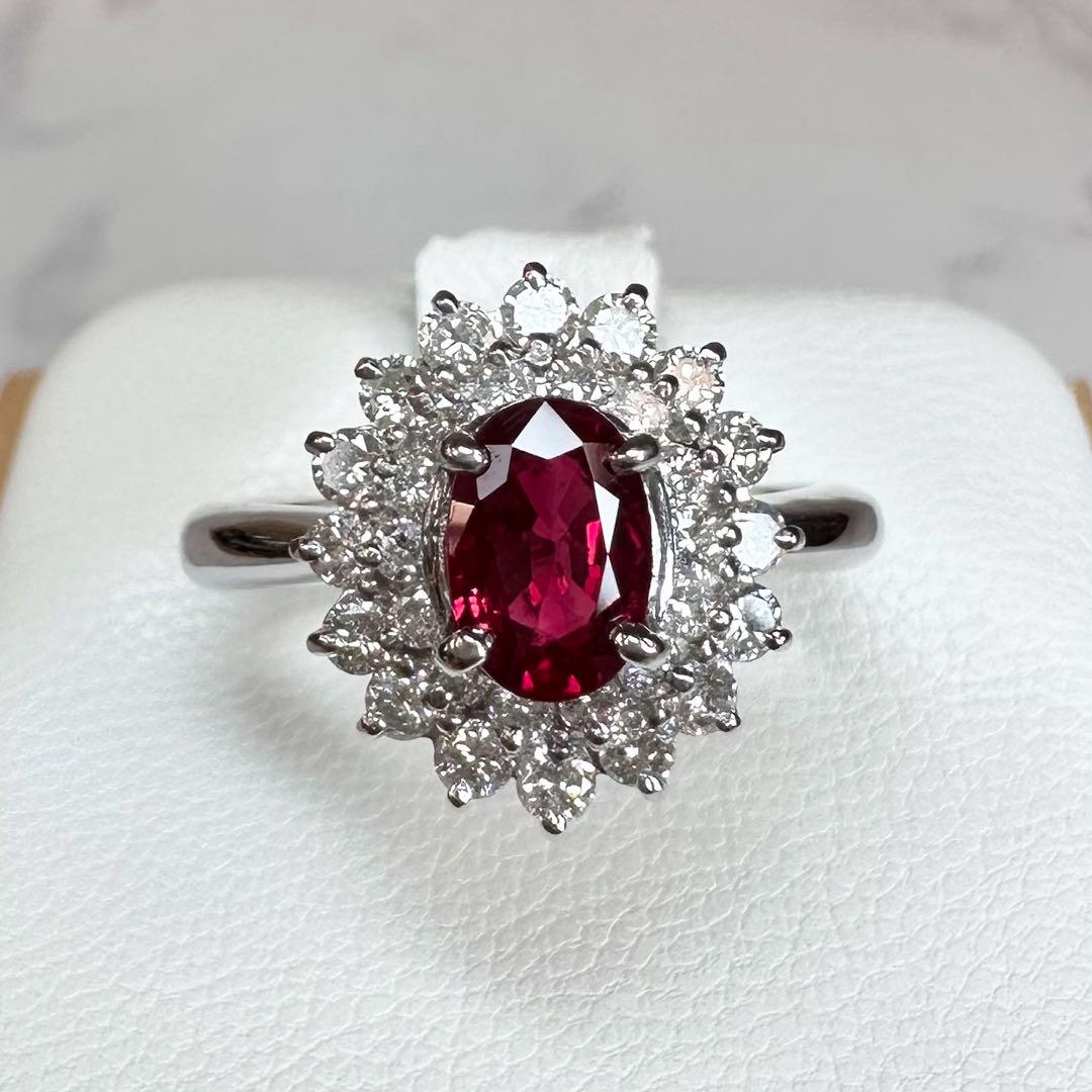 【希少】Pt900 ミャンマー産 ルビー 1.09ct ピジョンブラッド GRS