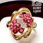 K18 ルビー1.31ct ダイヤモンド デザインリング