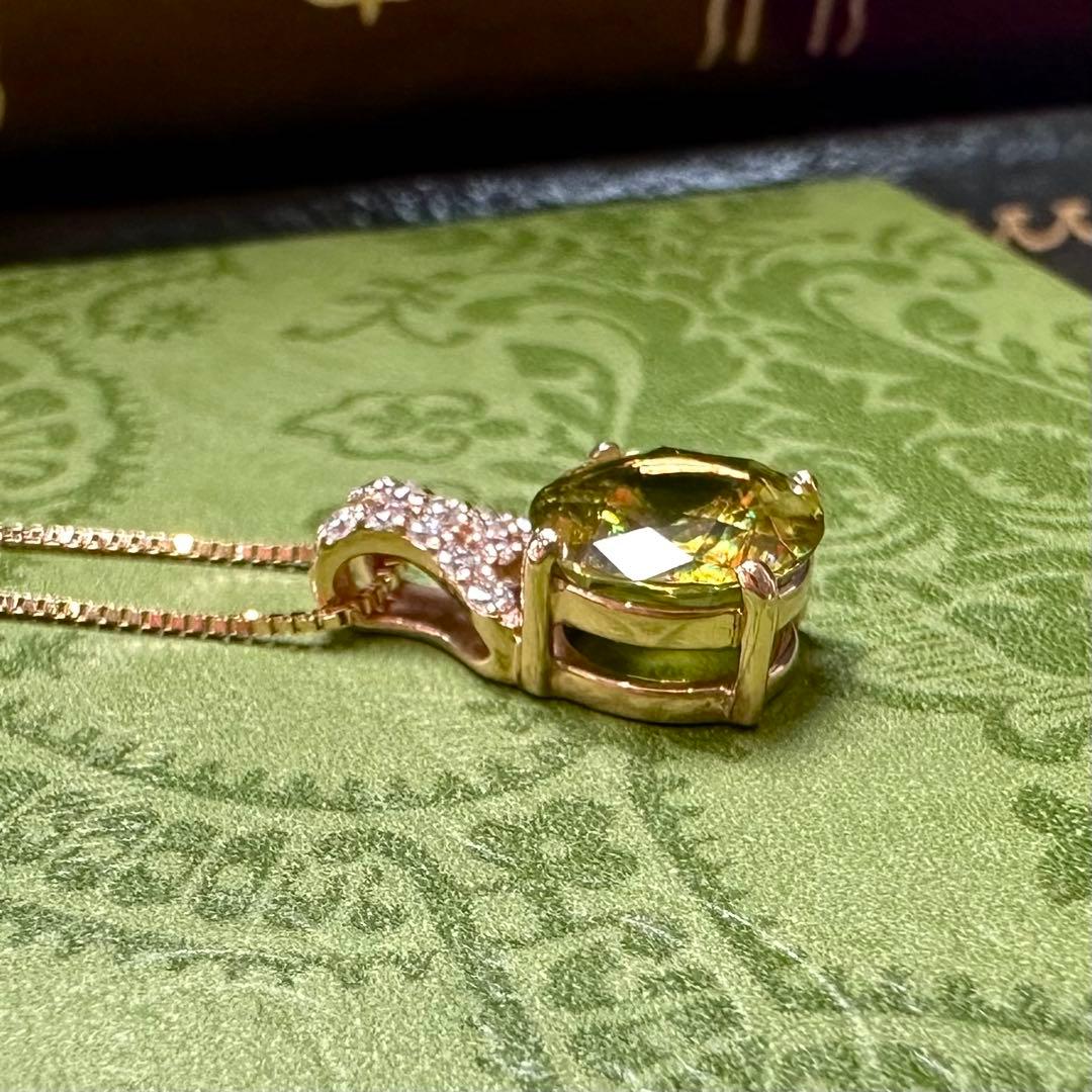 K18 スフェーン1.86ct ダイヤモンド ネックレス