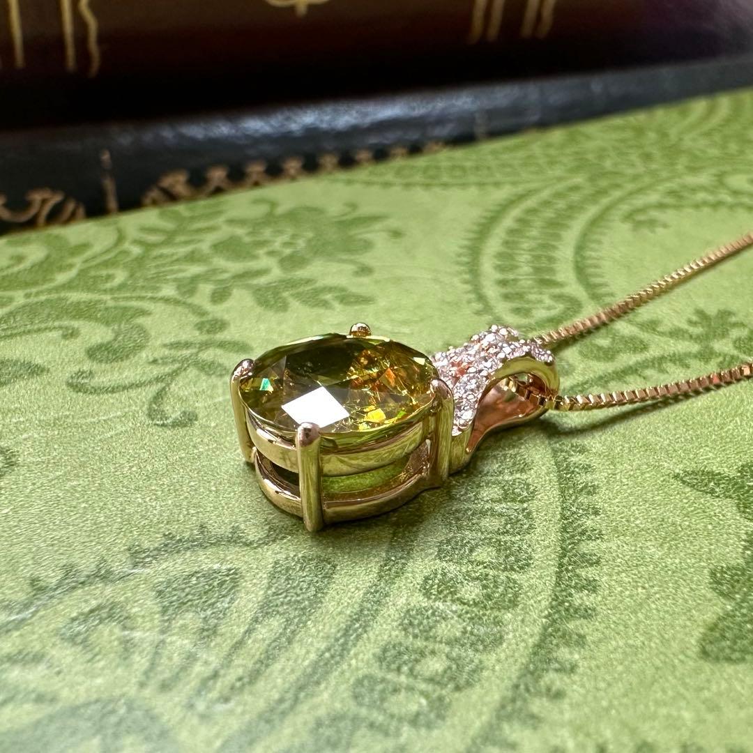 K18 スフェーン1.86ct ダイヤモンド ネックレス