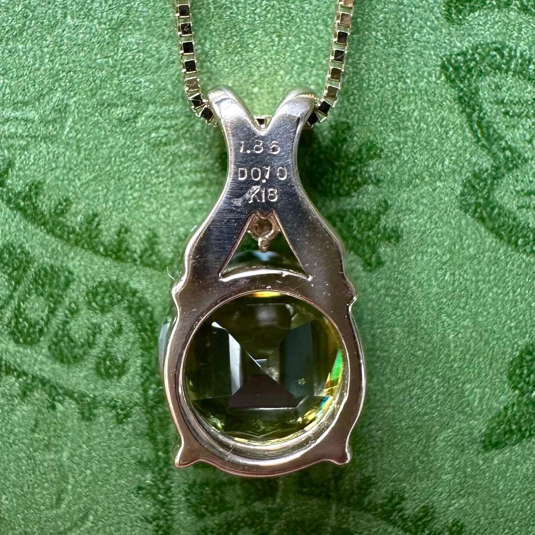 K18 スフェーン1.86ct ダイヤモンド ネックレス