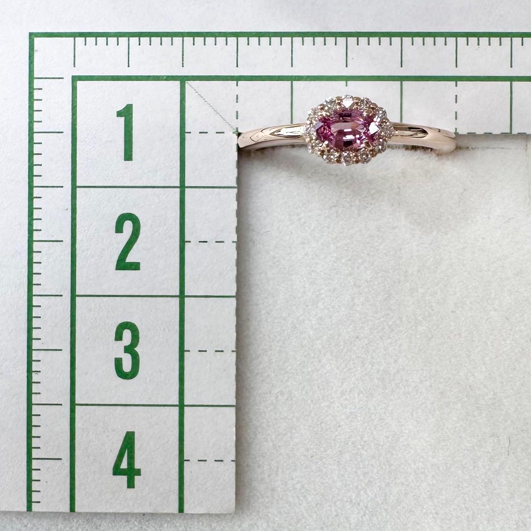 K18 ピンクサファイア ダイヤモンド リング 0.273ct