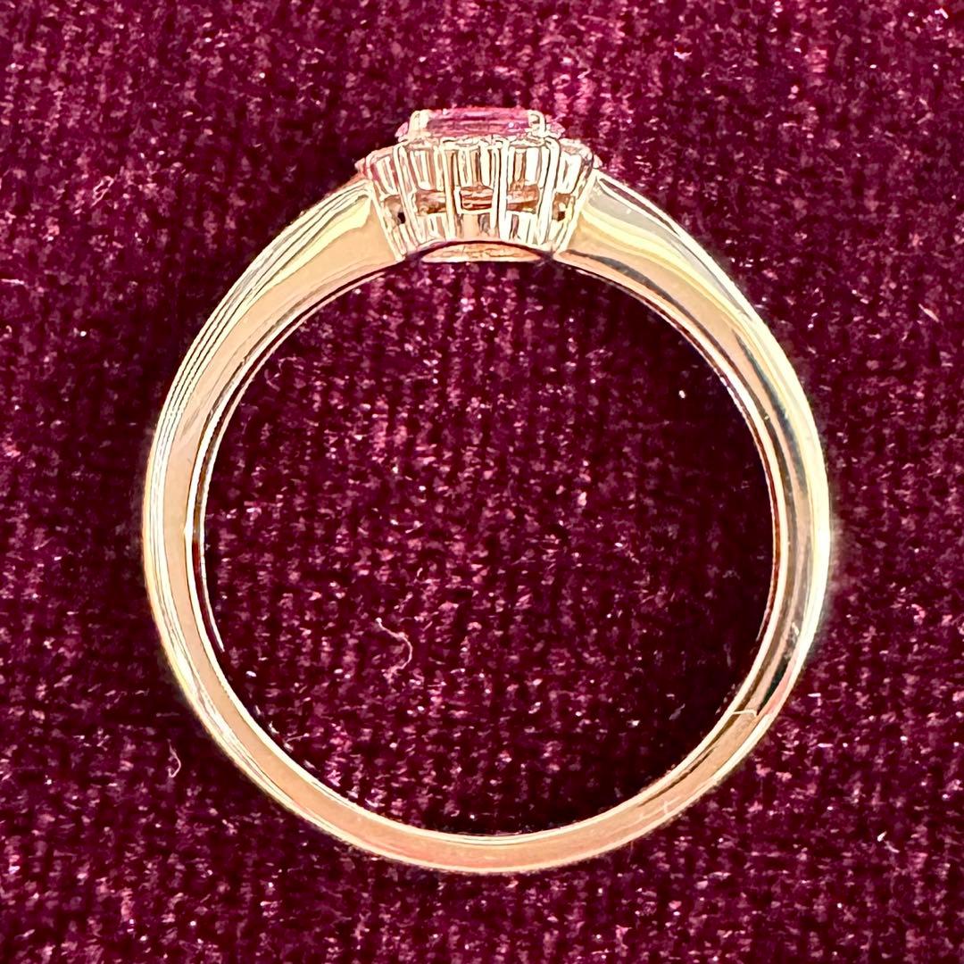 K18 ピンクサファイア ダイヤモンド リング 0.273ct