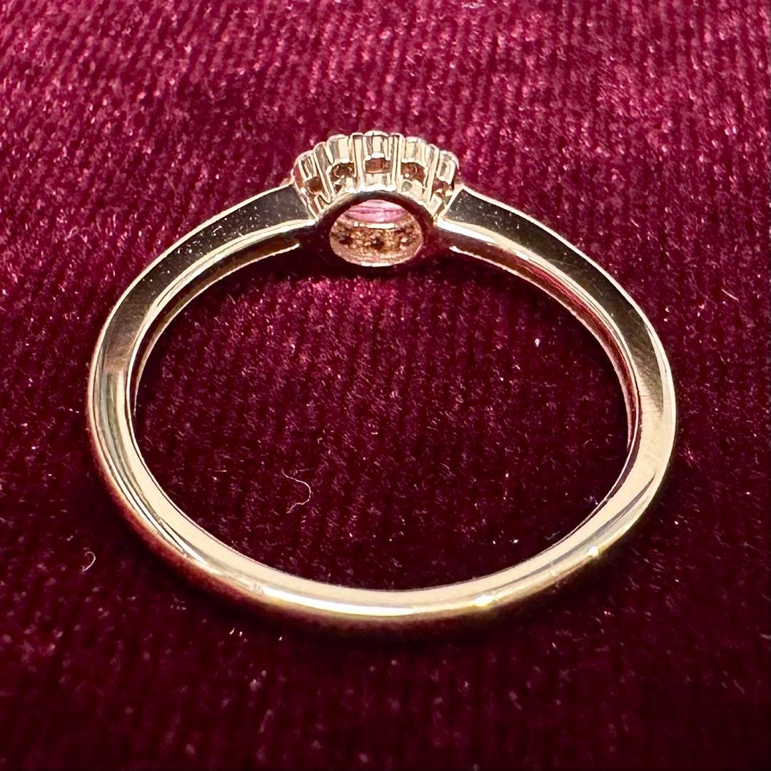K18 ピンクサファイア ダイヤモンド リング 0.273ct