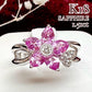 【K18】サファイア 1.51ct リング 花デザイン