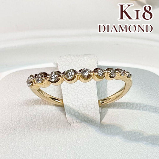【4°C】K18ダイヤモンド リング 上品エタニティ風デザイン