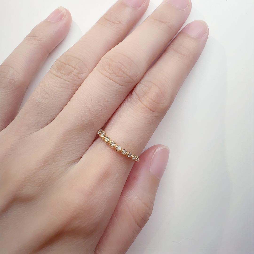 【4°C】K18ダイヤモンド リング 上品エタニティ風デザイン