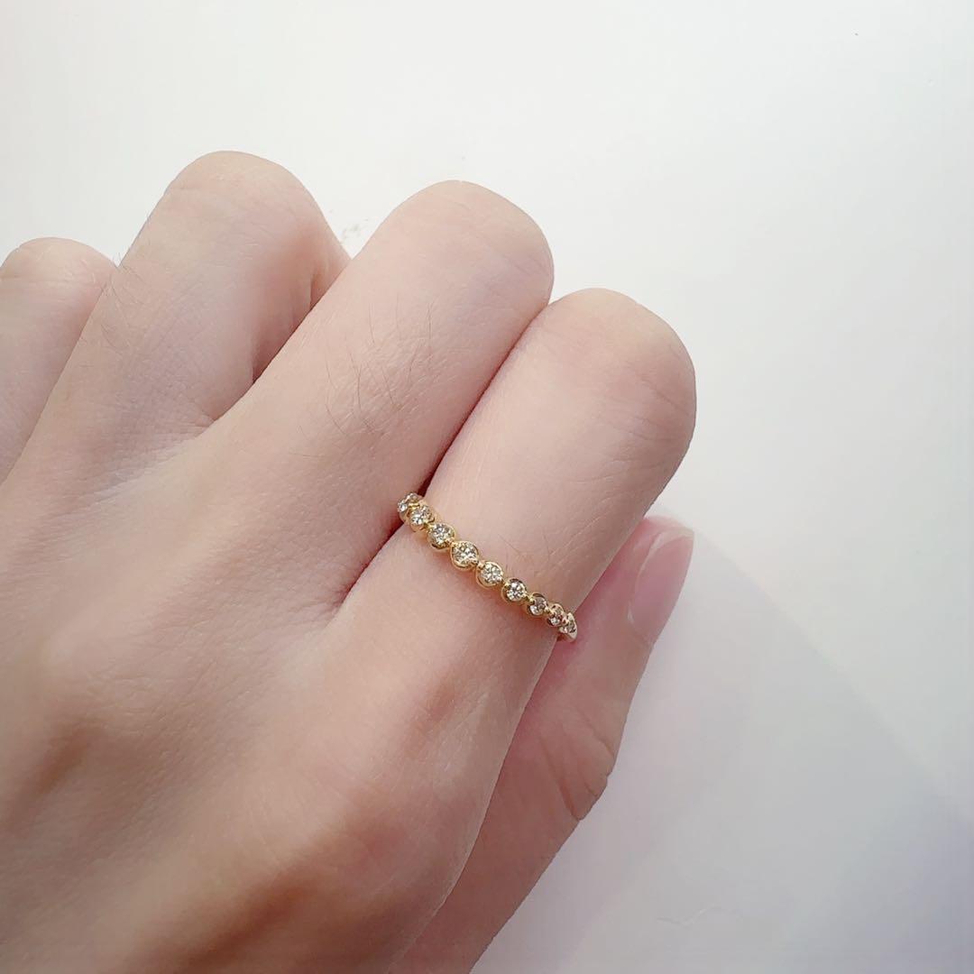 【4°C】K18ダイヤモンド リング 上品エタニティ風デザイン