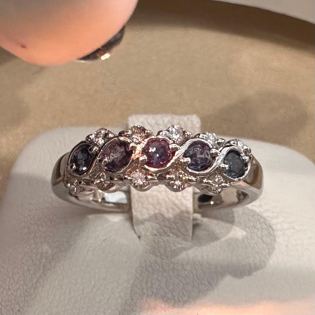 PT900 アレキサンドライト リング 0.27ct カラーチェンジ 希少石