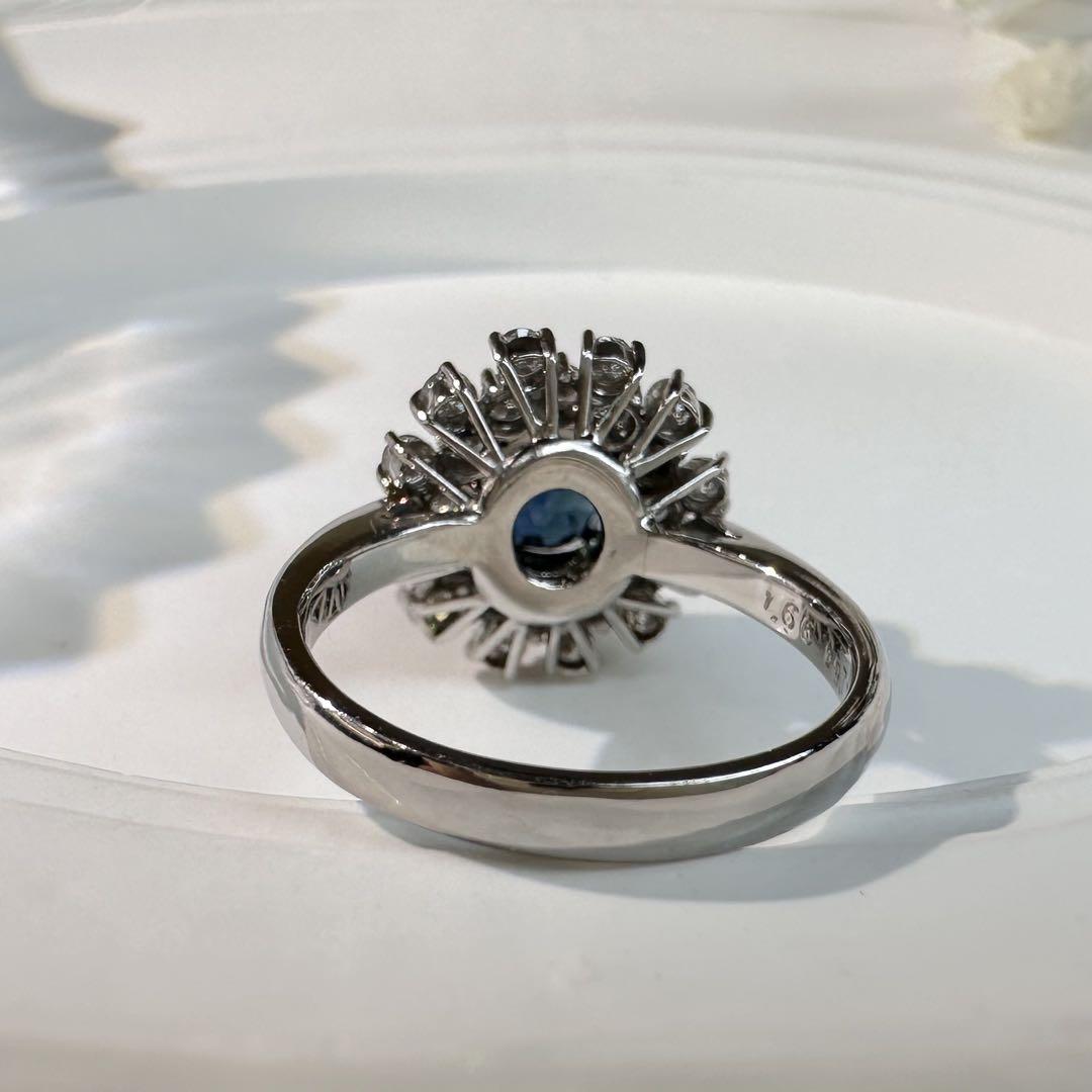 【美品】PT900 サファイア ダイヤモンドリング 1.66ct